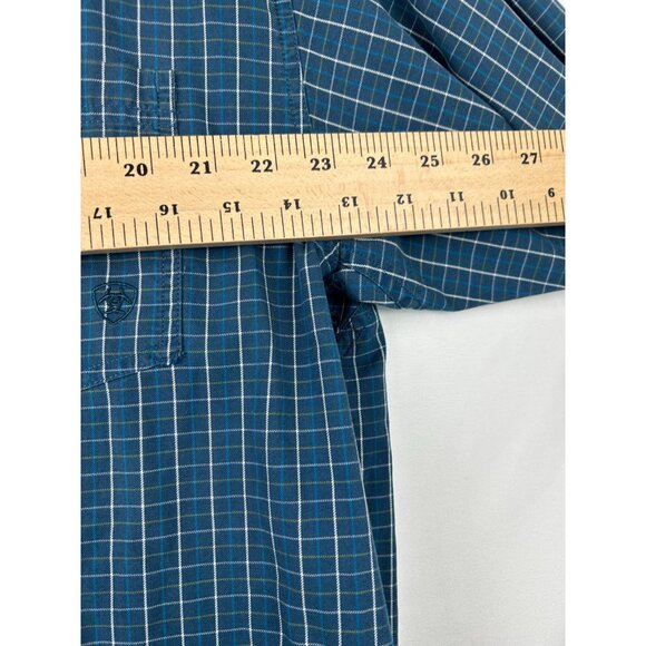 Ariat Pro Series Button Down Shirt Mens XLarge  Blue Long Sleeve Check - Picture 5 of 13